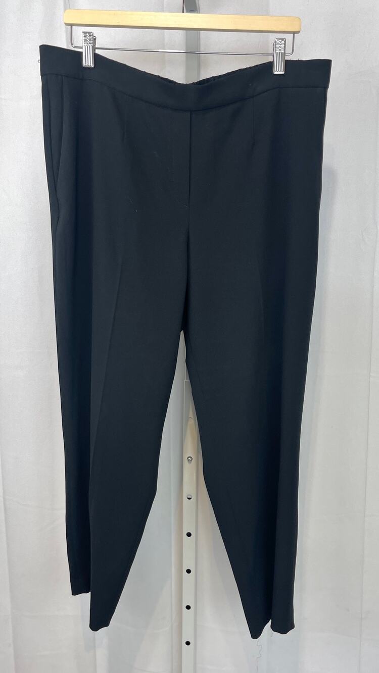 BABATON Aritzia Conan Pants 60247 Crepe Pull On Ankle Crop Pockets Black Size 16